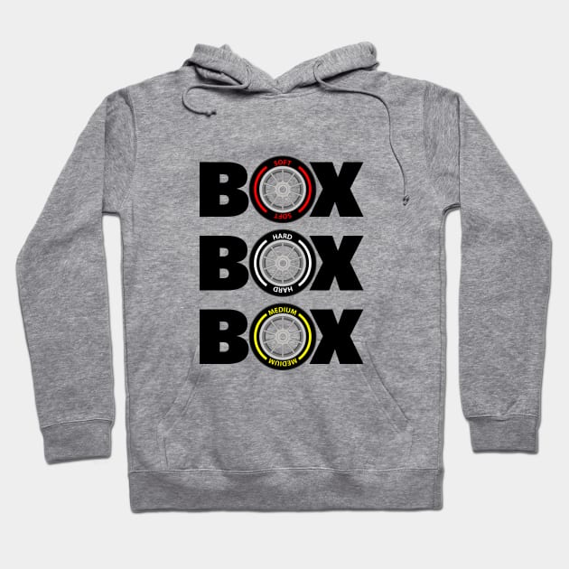 Box Box Box F1 Pitstop design. Hoodie by Hotshots